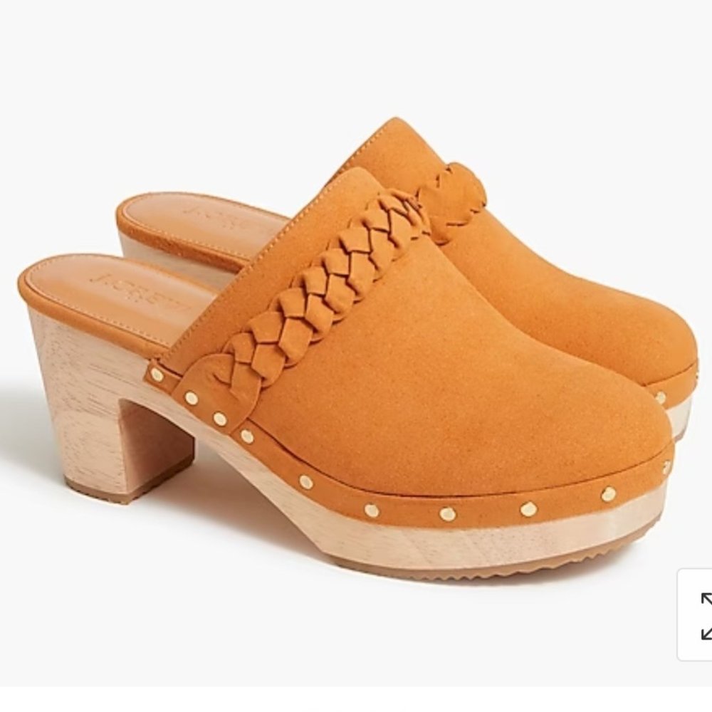 NWB J.Crew Golden Sueded Clogs 8.5